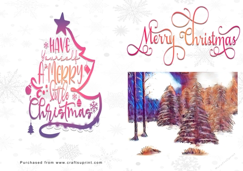 No Cut Just Print Christmas Cards - Christmas Trees