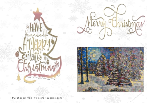 No Cut Just Print Christmas Cards - Christmas Trees