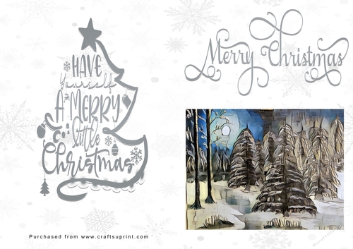 No Cut Just Print Christmas Cards - Christmas Trees