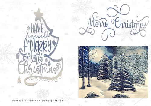 No Cut Just Print Christmas Cards - Christmas Trees