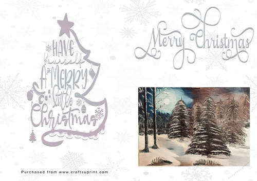 No Cut Just Print Christmas Cards - Christmas Trees