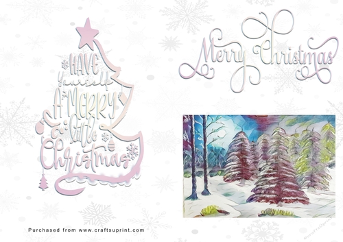 No Cut Just Print Christmas Cards - Christmas Trees