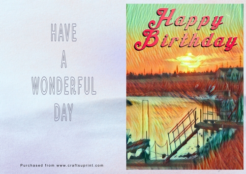 No Cut Just Print Birthday Card - Boats Painting