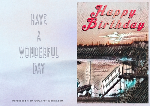 No Cut Just Print Birthday Card - Boats Painting