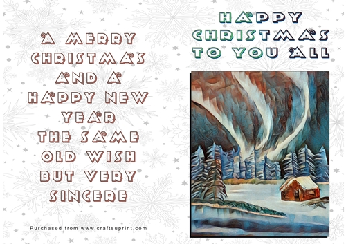 No Cut Just Print Christmas Cards