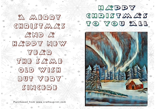 No Cut Just Print Christmas Cards