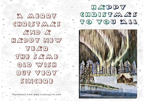 No Cut Just Print Christmas Cards