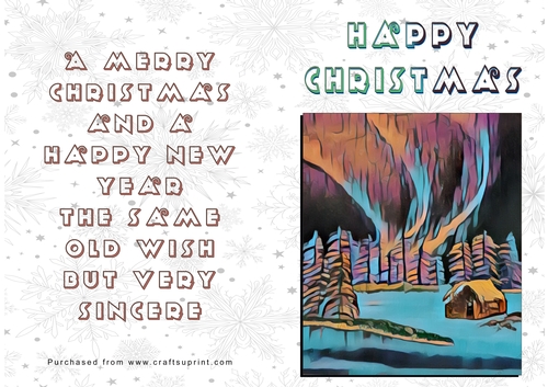 No Cut Just Print Christmas Cards