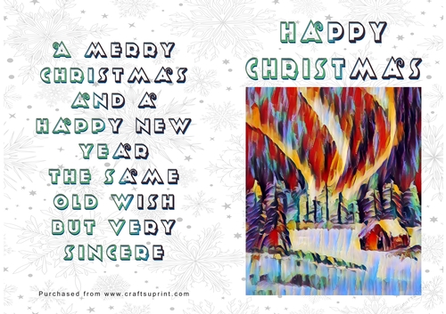 No Cut Just Print Christmas Cards