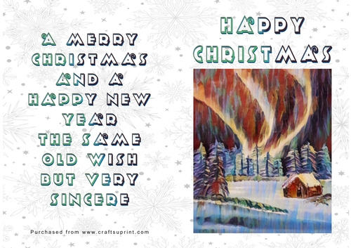 No Cut Just Print Christmas Cards