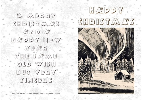 No Cut Just Print Christmas Cards