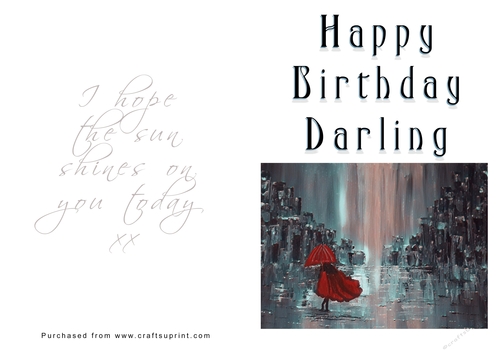 No Cut Just Print Birthday Card