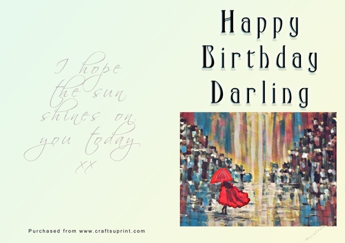 No Cut Just Print Birthday Card