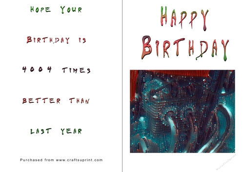 No Cut Just Print Birthday Cards - Honda 400-4