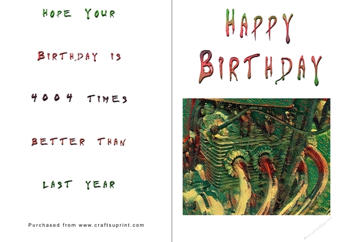 No Cut Just Print Birthday Cards - Honda 400-4