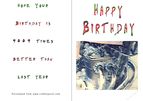 No Cut Just Print Birthday Cards - Honda 400-4