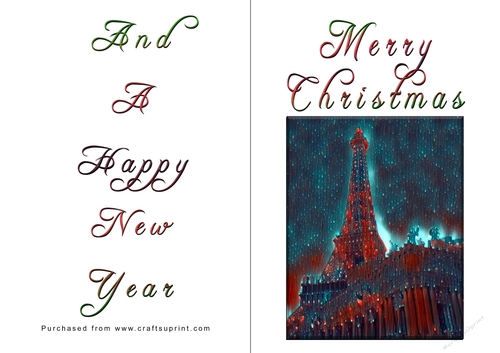 No Cut Just Print Christmas Cards - Paris