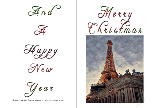 No Cut Just Print Christmas Cards - Paris