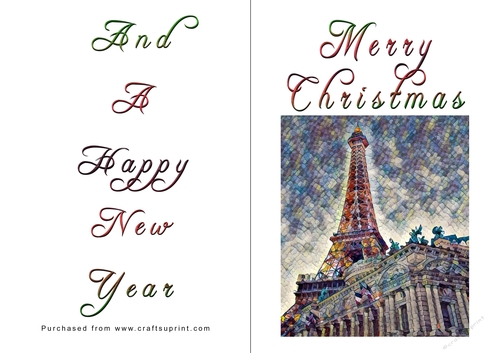 No Cut Just Print Christmas Cards - Paris