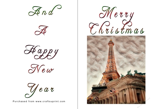 No Cut Just Print Christmas Cards - Paris