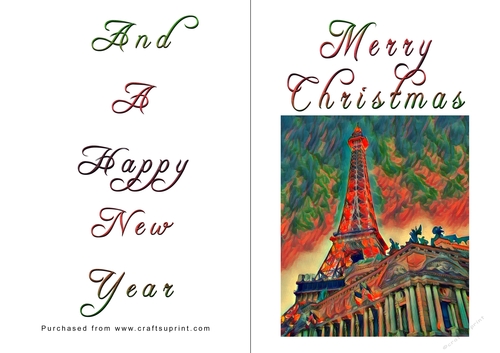 No Cut Just Print Christmas Cards - Paris