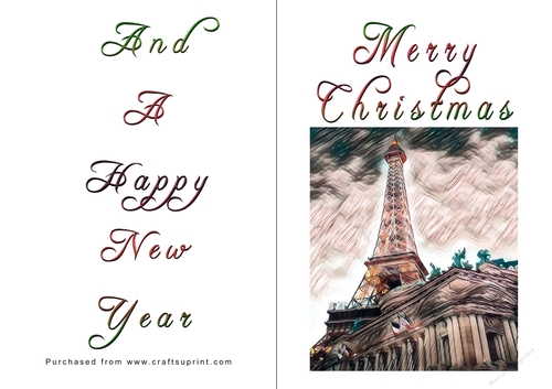 No Cut Just Print Christmas Cards - Paris