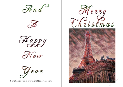No Cut Just Print Christmas Cards - Paris