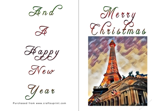 No Cut Just Print Christmas Cards - Paris