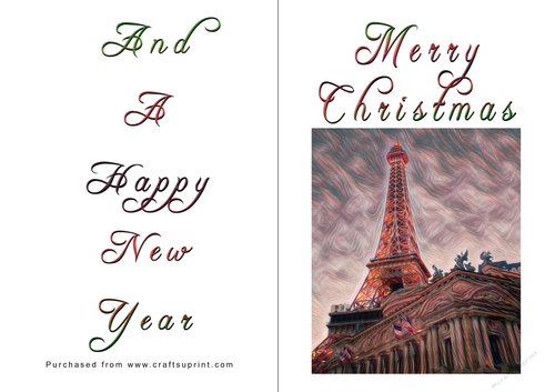 No Cut Just Print Christmas Cards - Paris