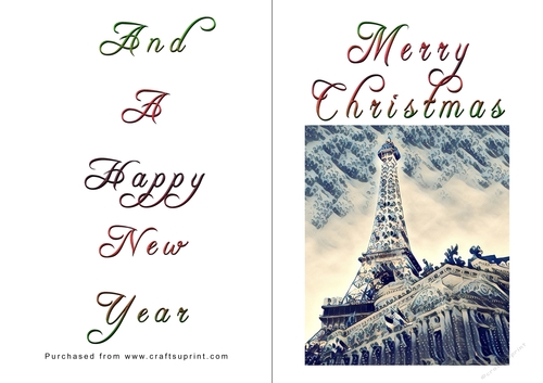 No Cut Just Print Christmas Cards - Paris