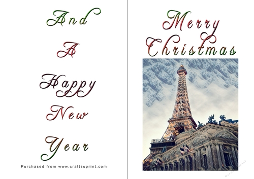 No Cut Just Print Christmas Cards - Paris