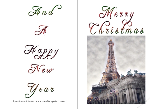 No Cut Just Print Christmas Cards - Paris