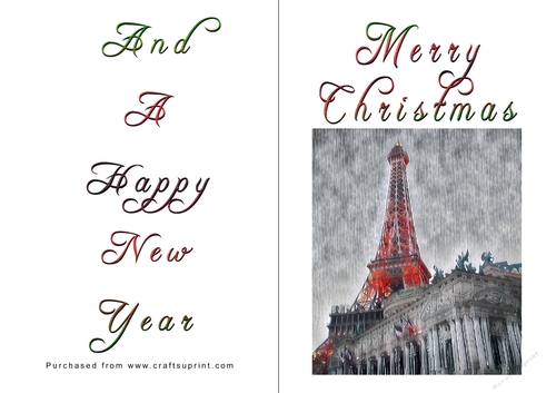 No Cut Just Print Christmas Cards - Paris