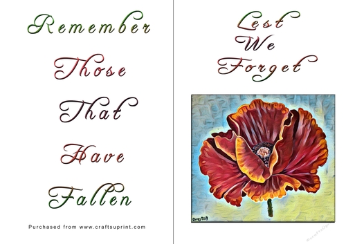 No Cut Just Print Lest We Forget Cards
