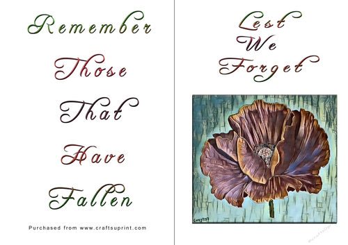 No Cut Just Print Lest We Forget Cards