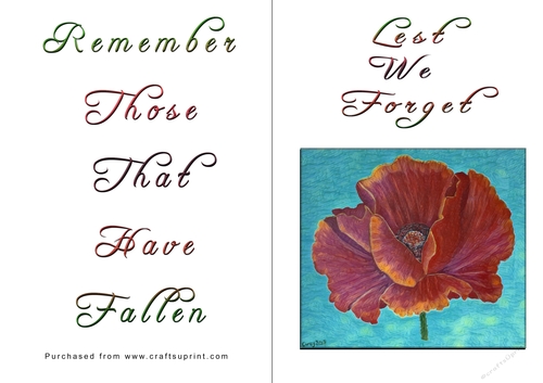 No Cut Just Print Lest We Forget Cards