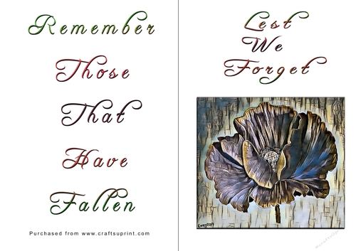No Cut Just Print Lest We Forget Cards