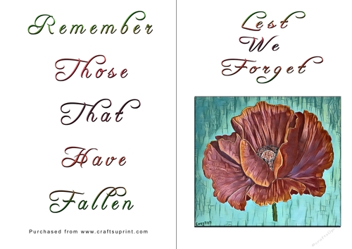 No Cut Just Print Lest We Forget Cards