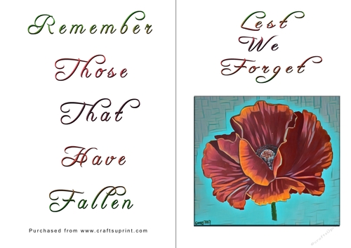 No Cut Just Print Lest We Forget Cards
