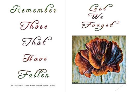 No Cut Just Print Lest We Forget Cards