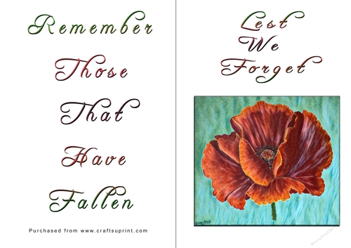 No Cut Just Print Lest We Forget Cards