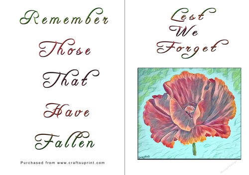 No Cut Just Print Lest We Forget Cards
