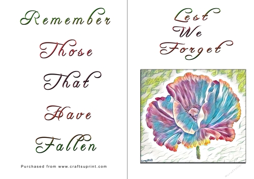 No Cut Just Print Lest We Forget Cards
