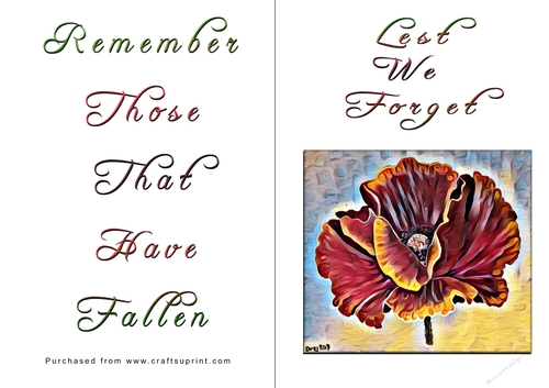 No Cut Just Print Lest We Forget Cards
