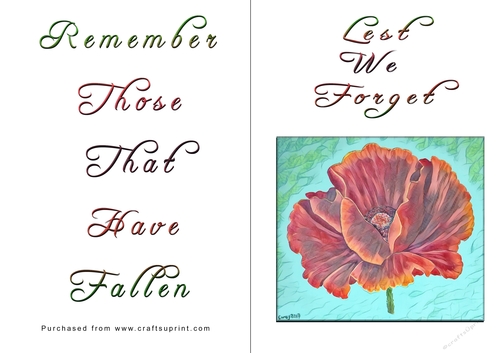 No Cut Just Print Lest We Forget Cards