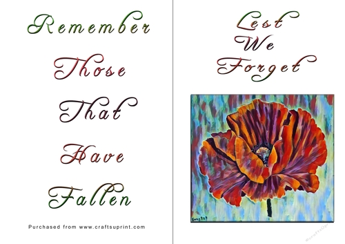 No Cut Just Print Lest We Forget Cards
