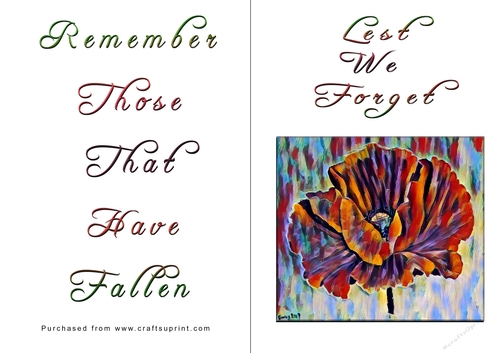 No Cut Just Print Lest We Forget Cards