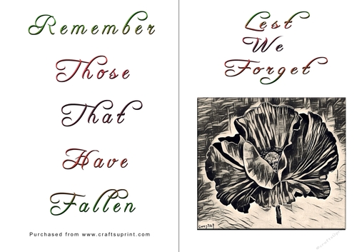 No Cut Just Print Lest We Forget Cards
