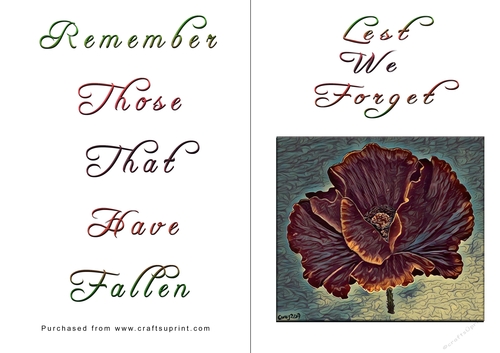 No Cut Just Print Lest We Forget Cards