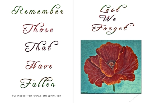 No Cut Just Print Lest We Forget Cards